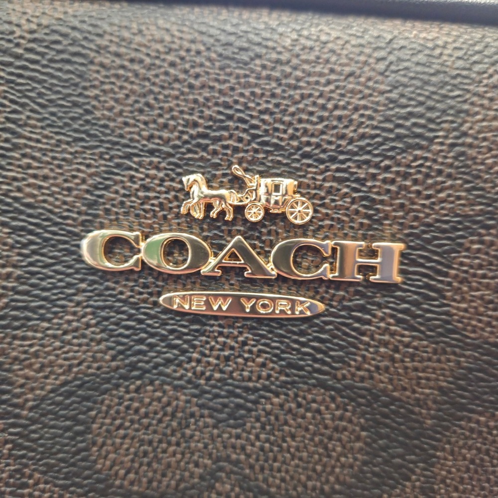 Coach Jamie Camera Bag Signature "C" Walnut Black Crossbody Gold‎ Hardware NWT - Picture 12 of 14